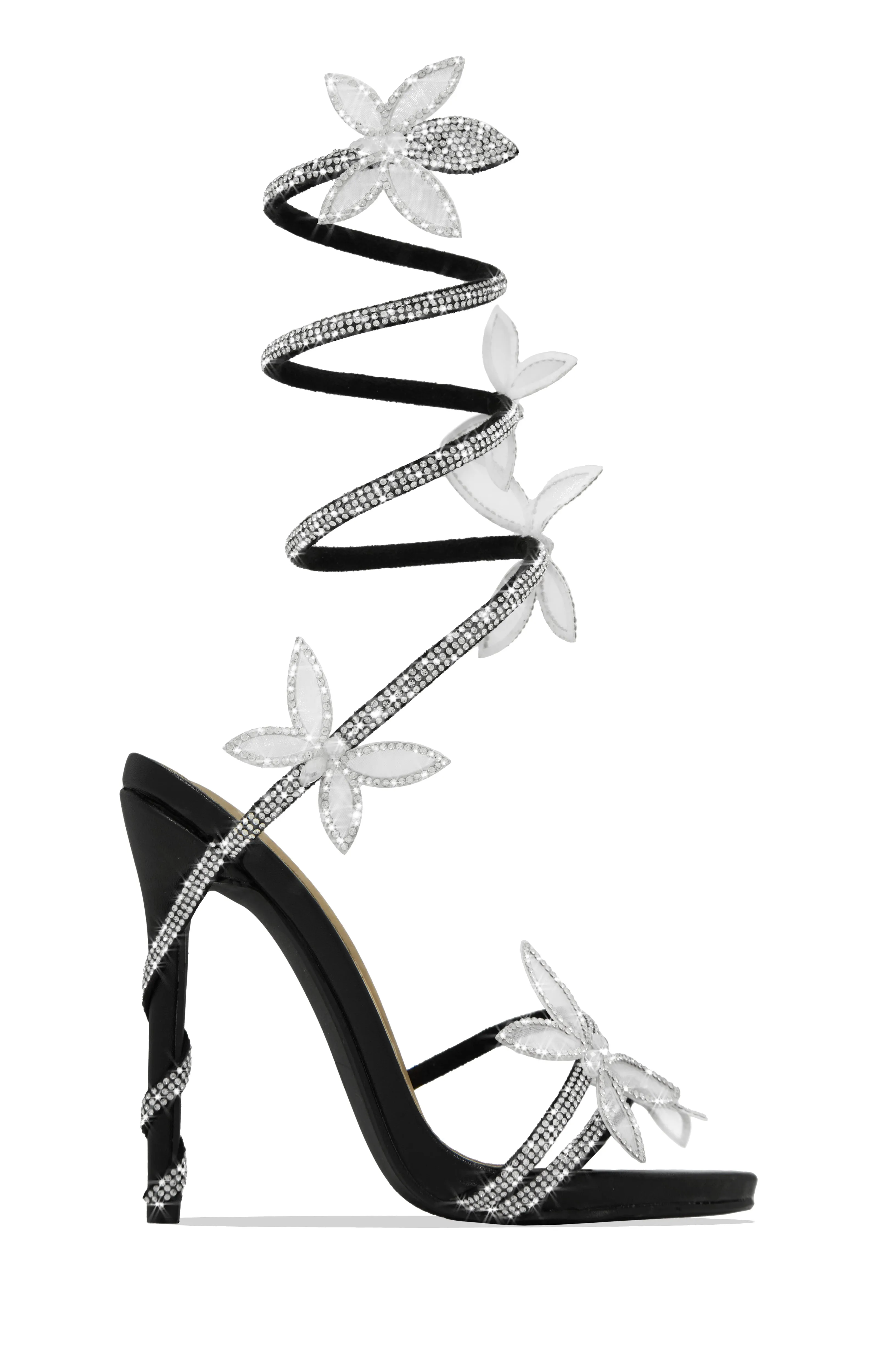 Fantasy Embellished Around The Ankle Coil Heels - Pink