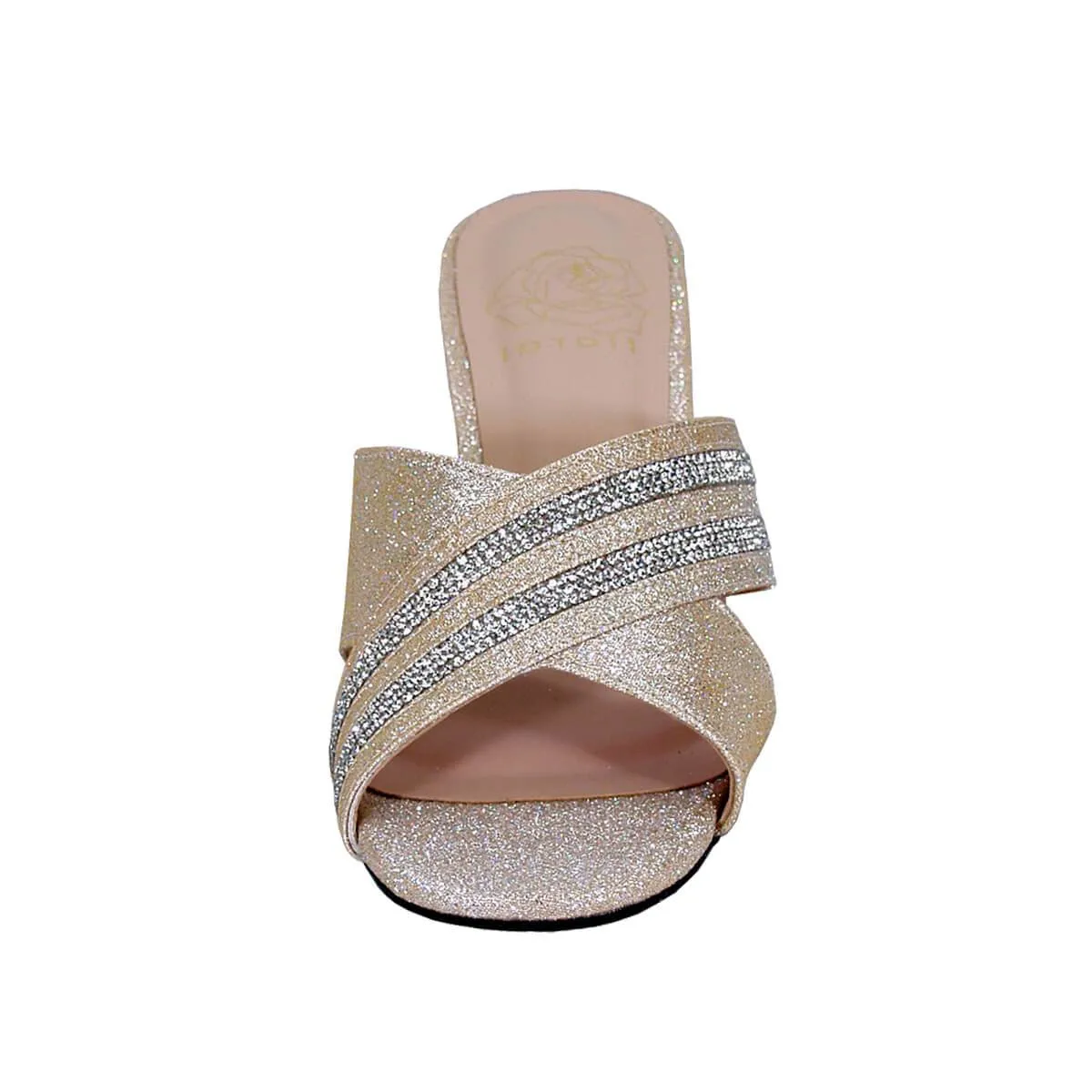 FLORAL Denise Women's Wide Width Rhinestone Dress Sandals