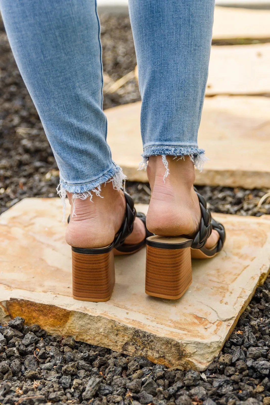 Hazel Blues® | Maya Braided Heels in Black