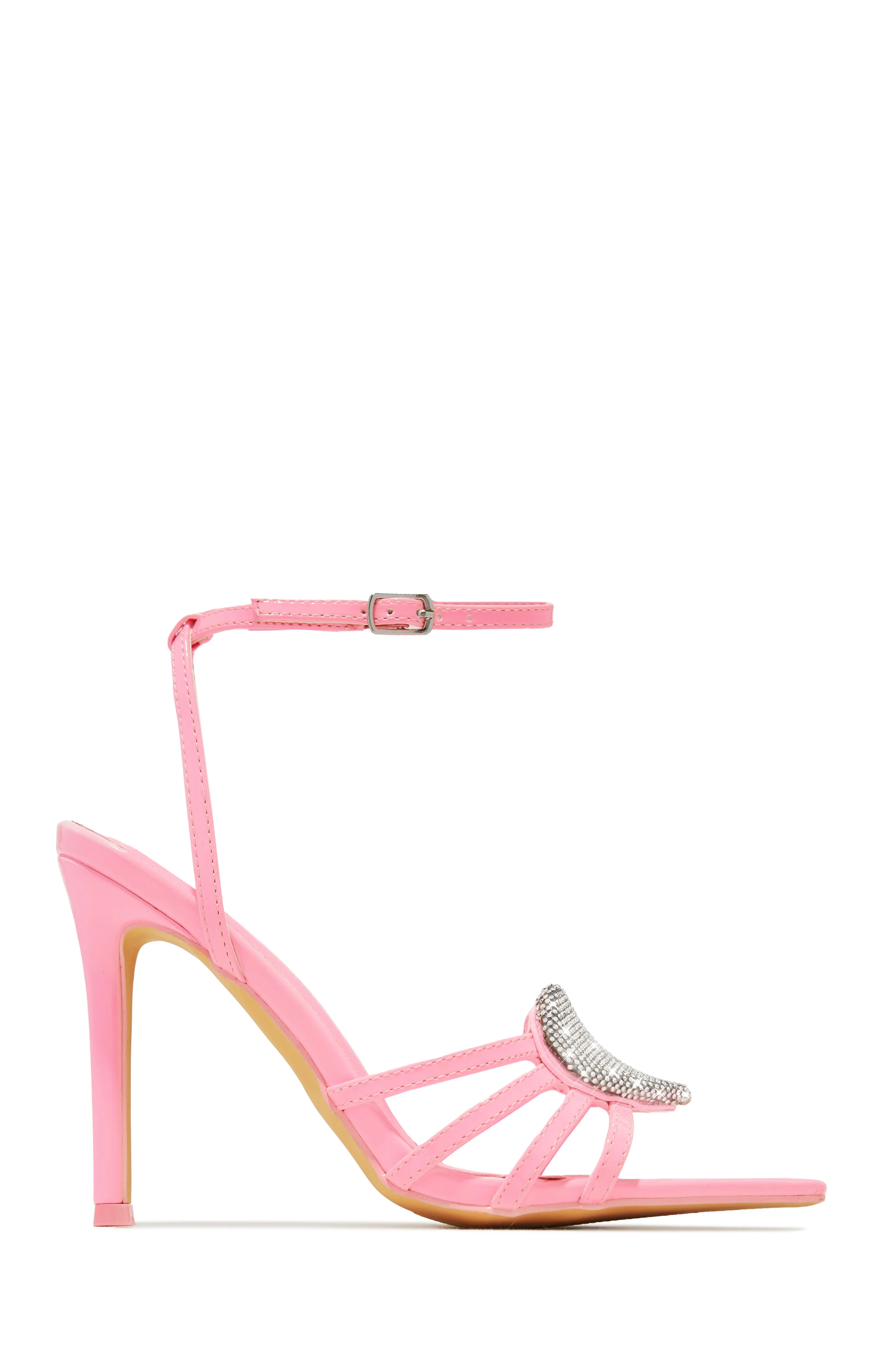 Heartbreaker Heart Embellished High Heels - Red