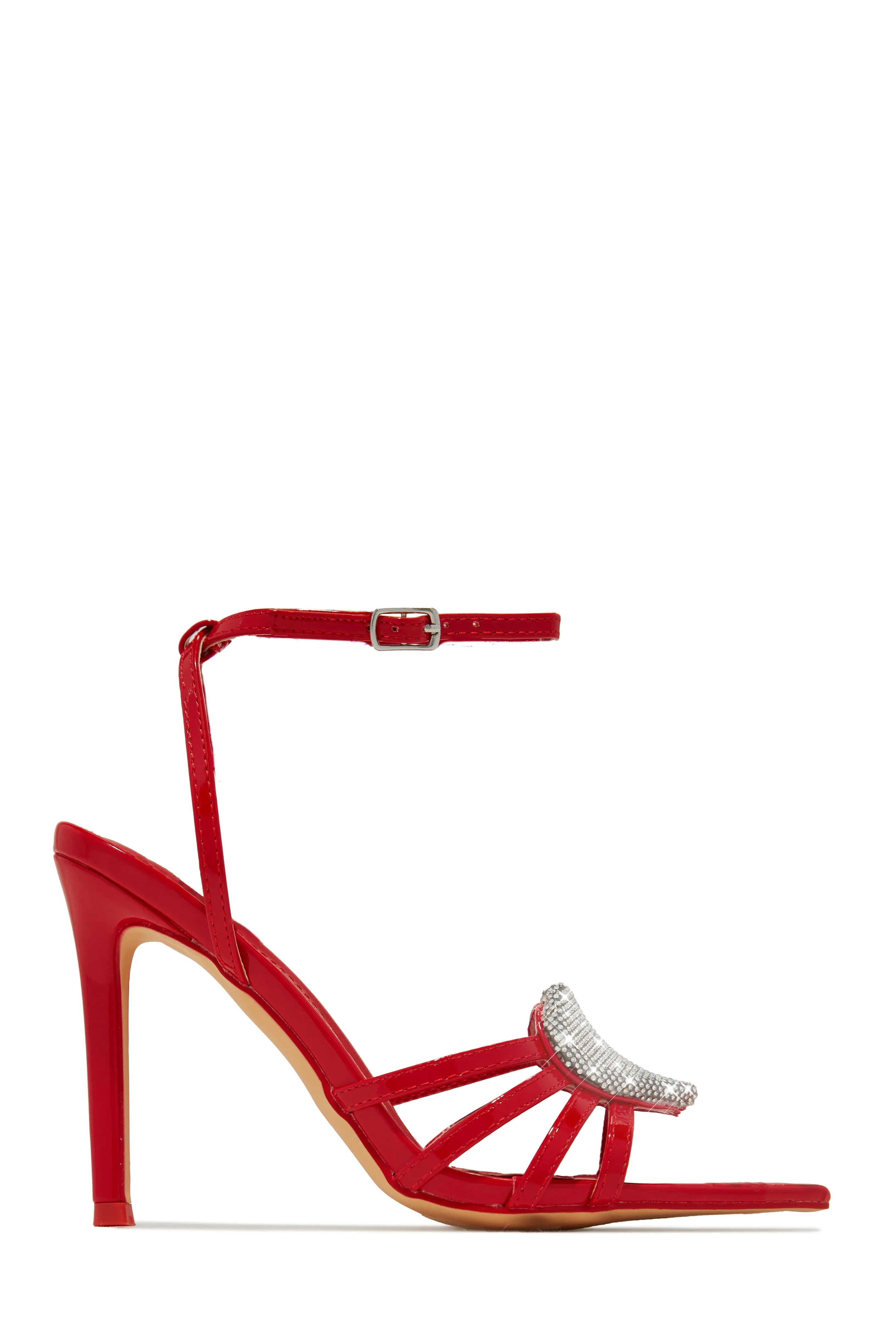 Heartbreaker Heart Embellished High Heels - Red