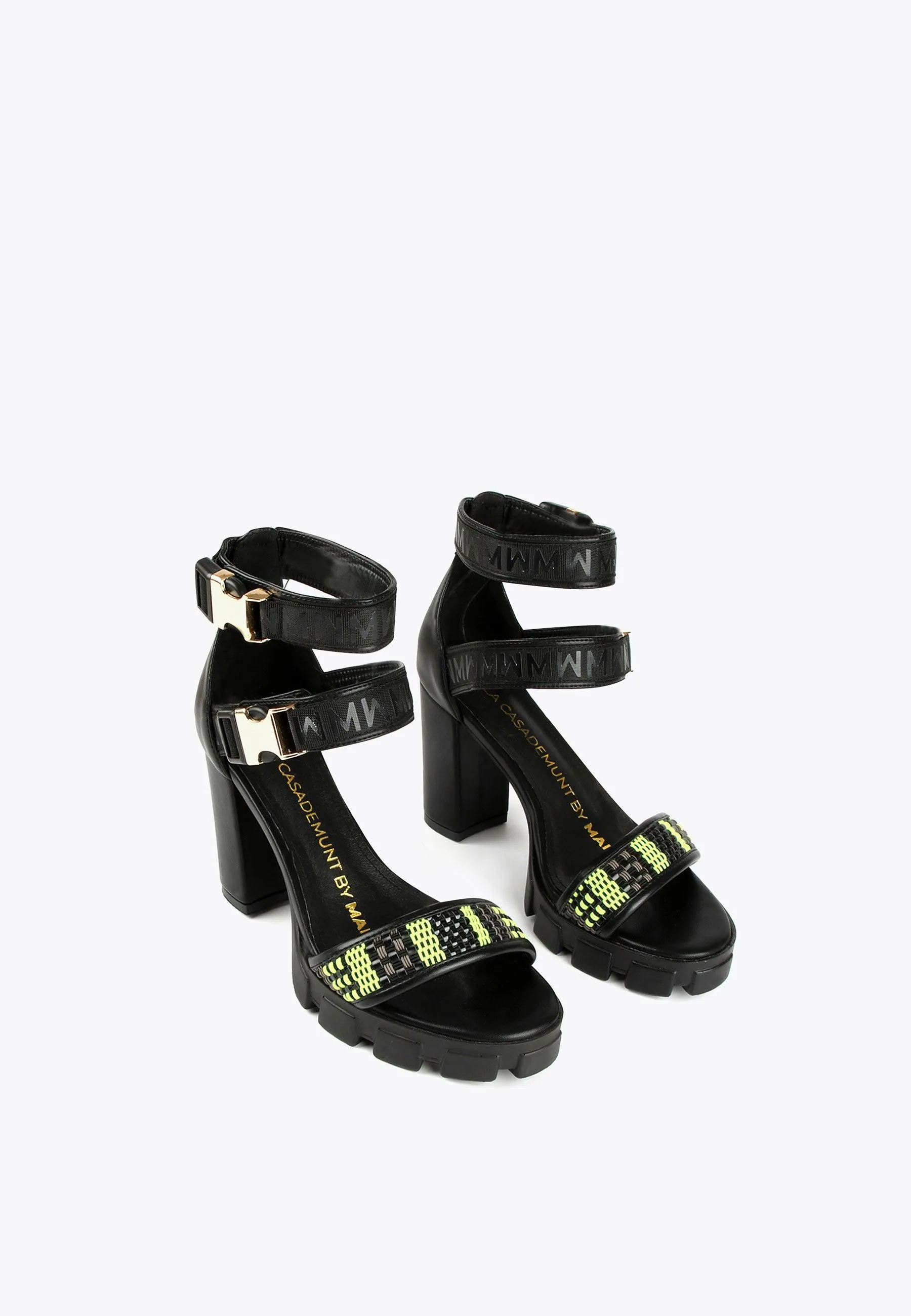Heeled cage sandals