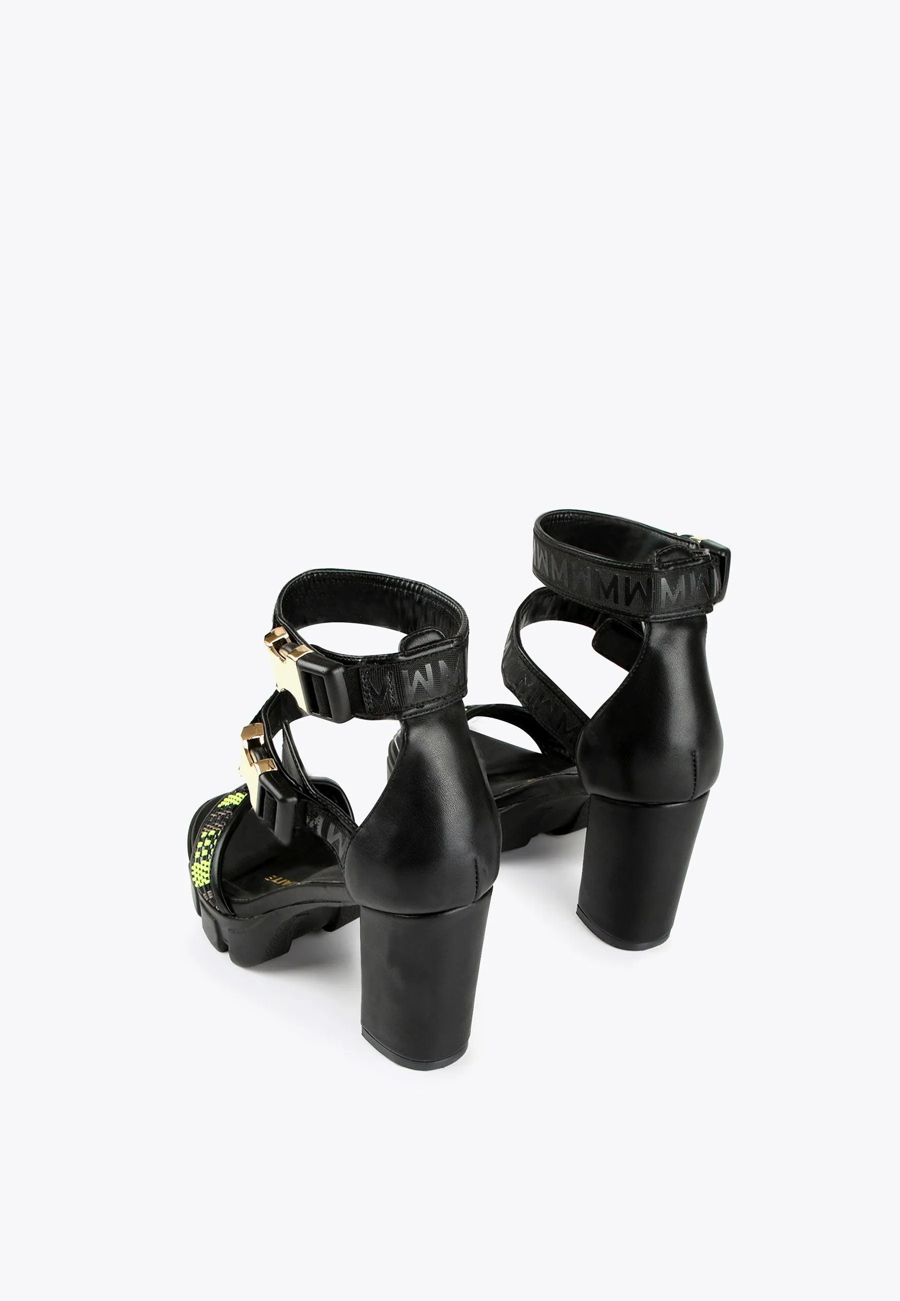 Heeled cage sandals