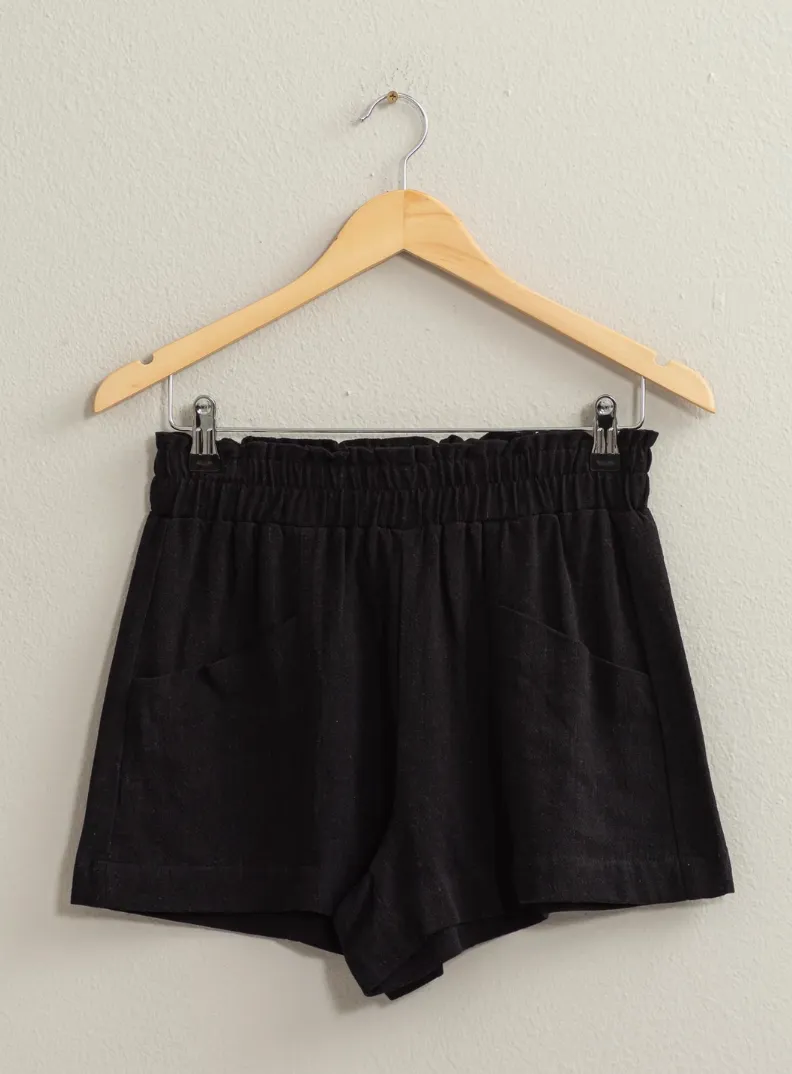 High Waist Linen Shorts