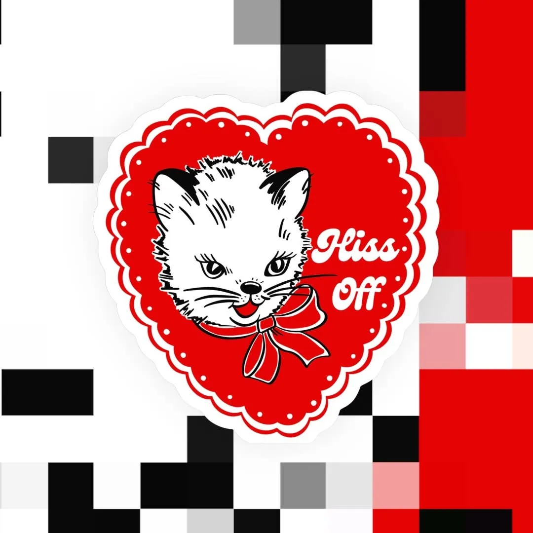 Hiss Off Cat Sticker