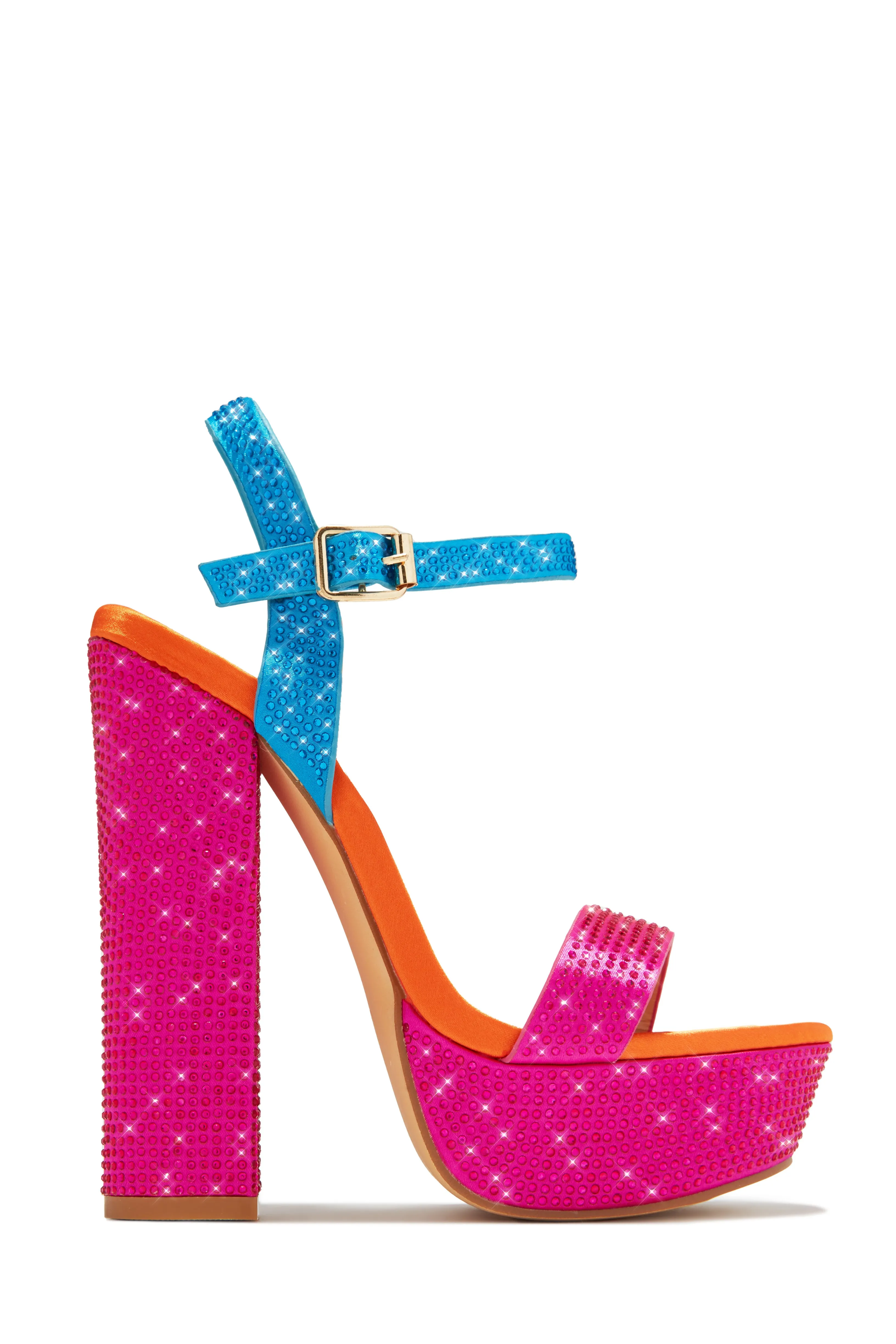Jayde Embellished Platform Block Heels - Multi