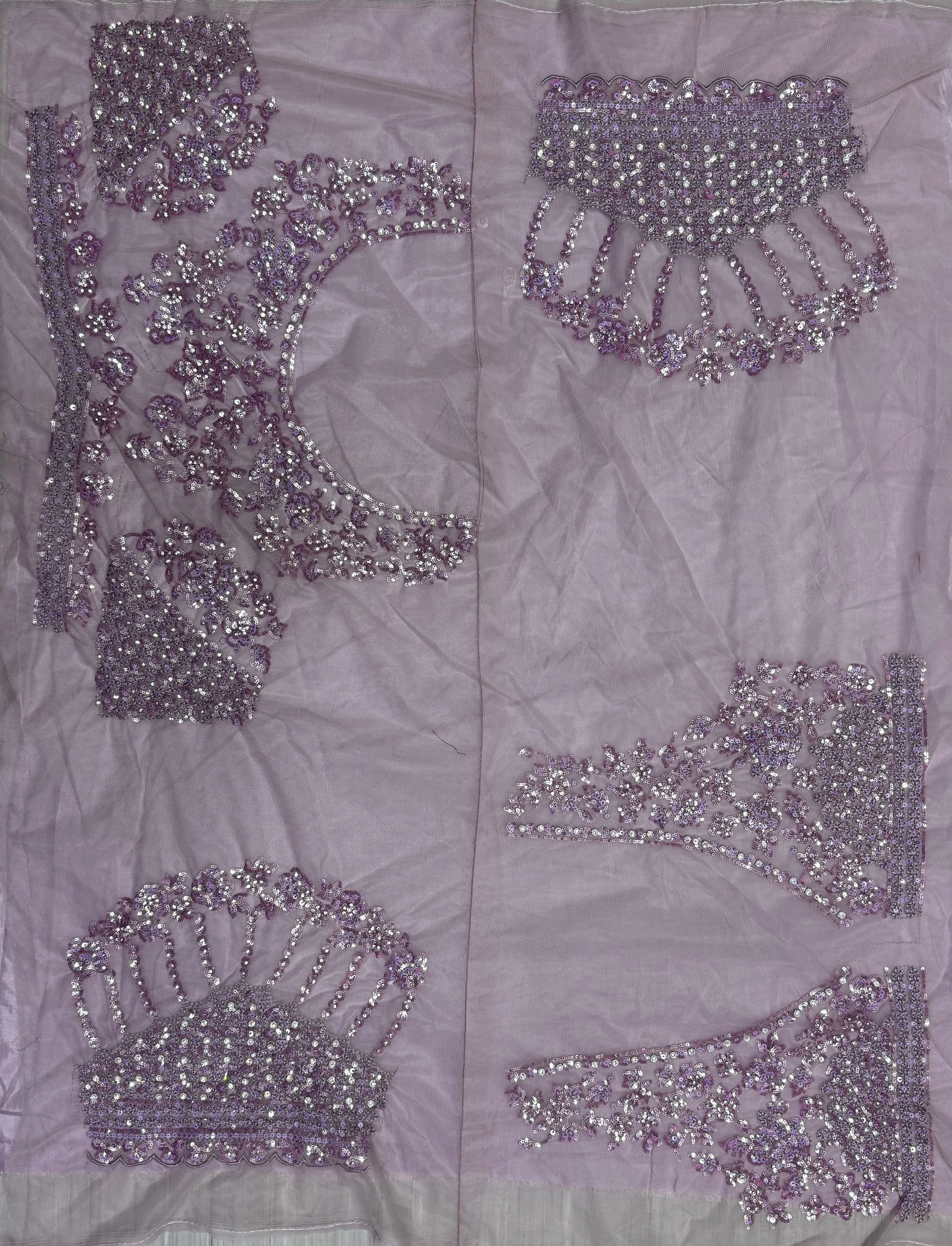 Lilac Heavy Soft Net Heavy Multi thread & Sequence work Wedding Bridal Lehenga Choli