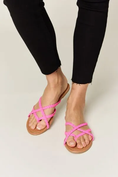 Macy Pink Crisscross Sandals