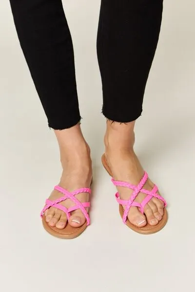 Macy Pink Crisscross Sandals