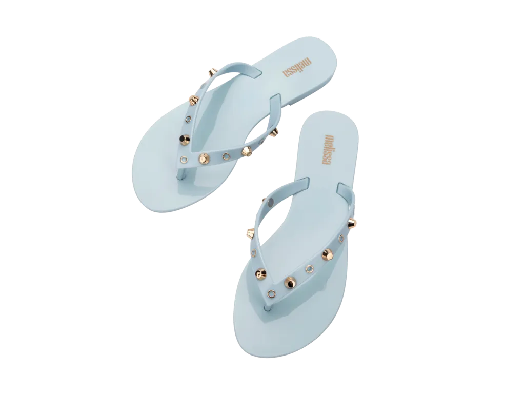 Melissa Harmonic II AD Studded Blue Flat Flip Flops For Women