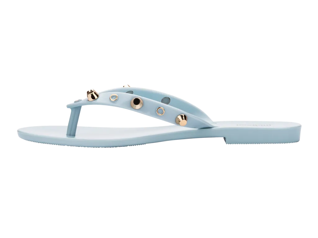 Melissa Harmonic II AD Studded Blue Flat Flip Flops For Women