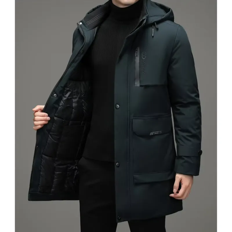 Men - Winter Parka Jacket - Hooded with Zip Pockets - Warm & Stylish Outerwear