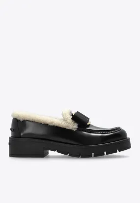Mirty Vara Bow Shearling Leather Loafers