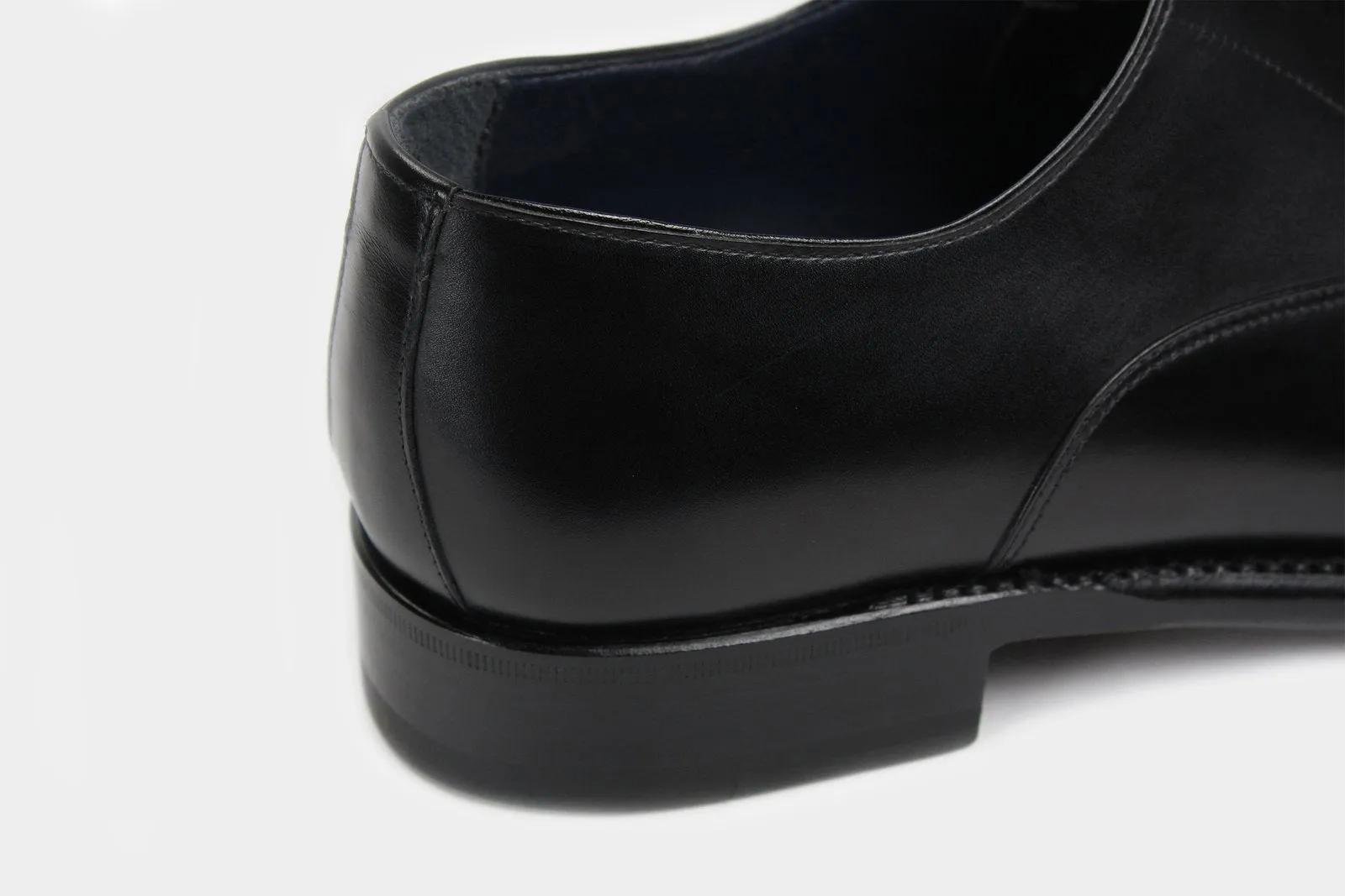 SANTI • Custom Fitted Bespoke Semi Wholecut Oxford Shoes • BLACK