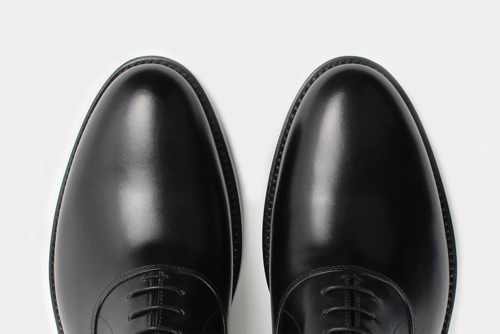 SANTI • Custom Fitted Bespoke Semi Wholecut Oxford Shoes • BLACK