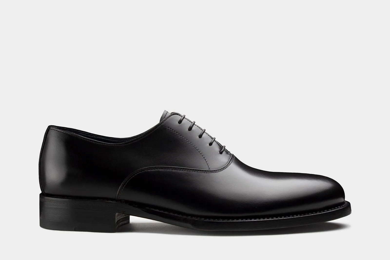 SANTI • Custom Fitted Bespoke Semi Wholecut Oxford Shoes • BLACK