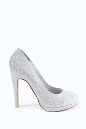 Silver Diamante Heels