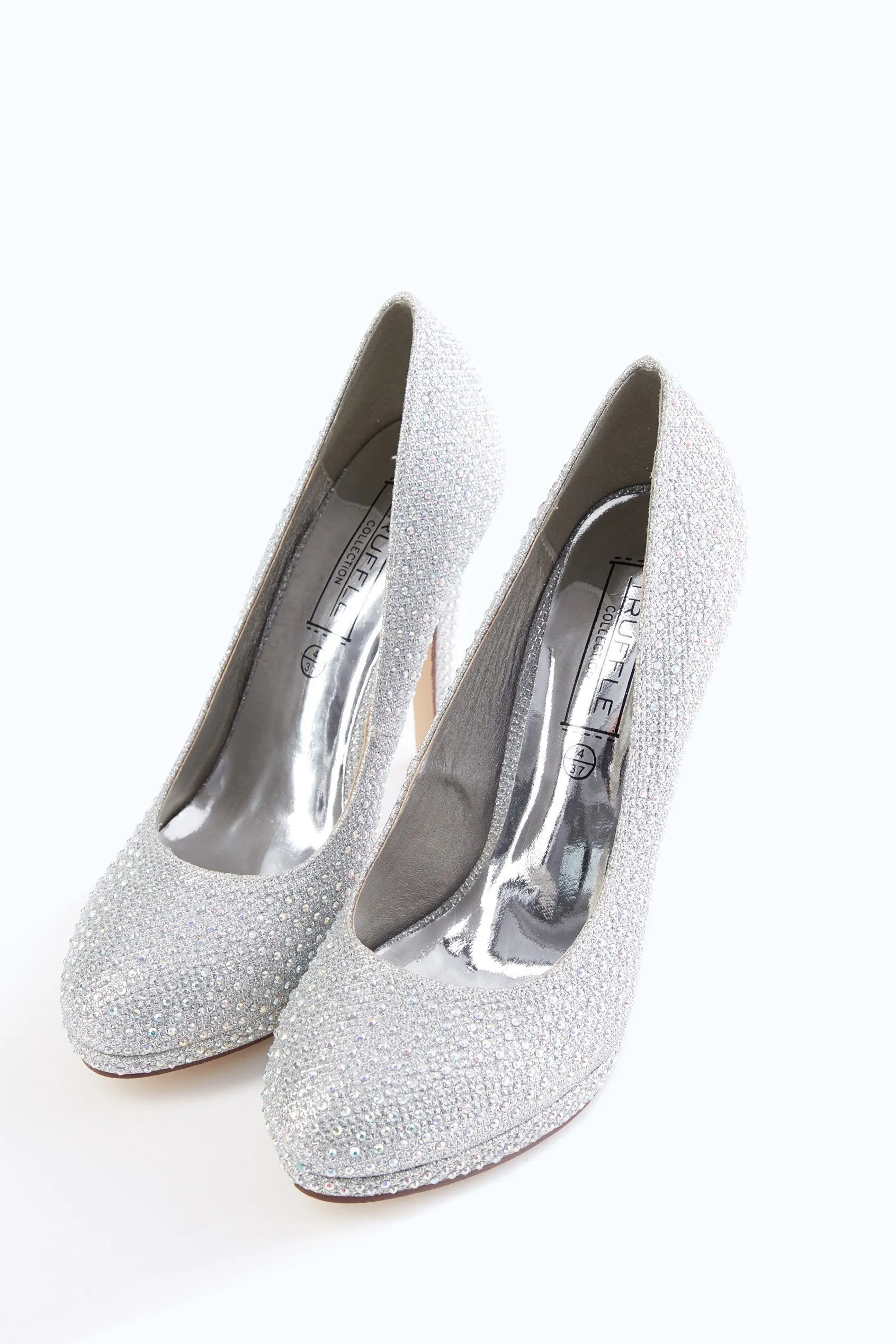 Silver Diamante Heels
