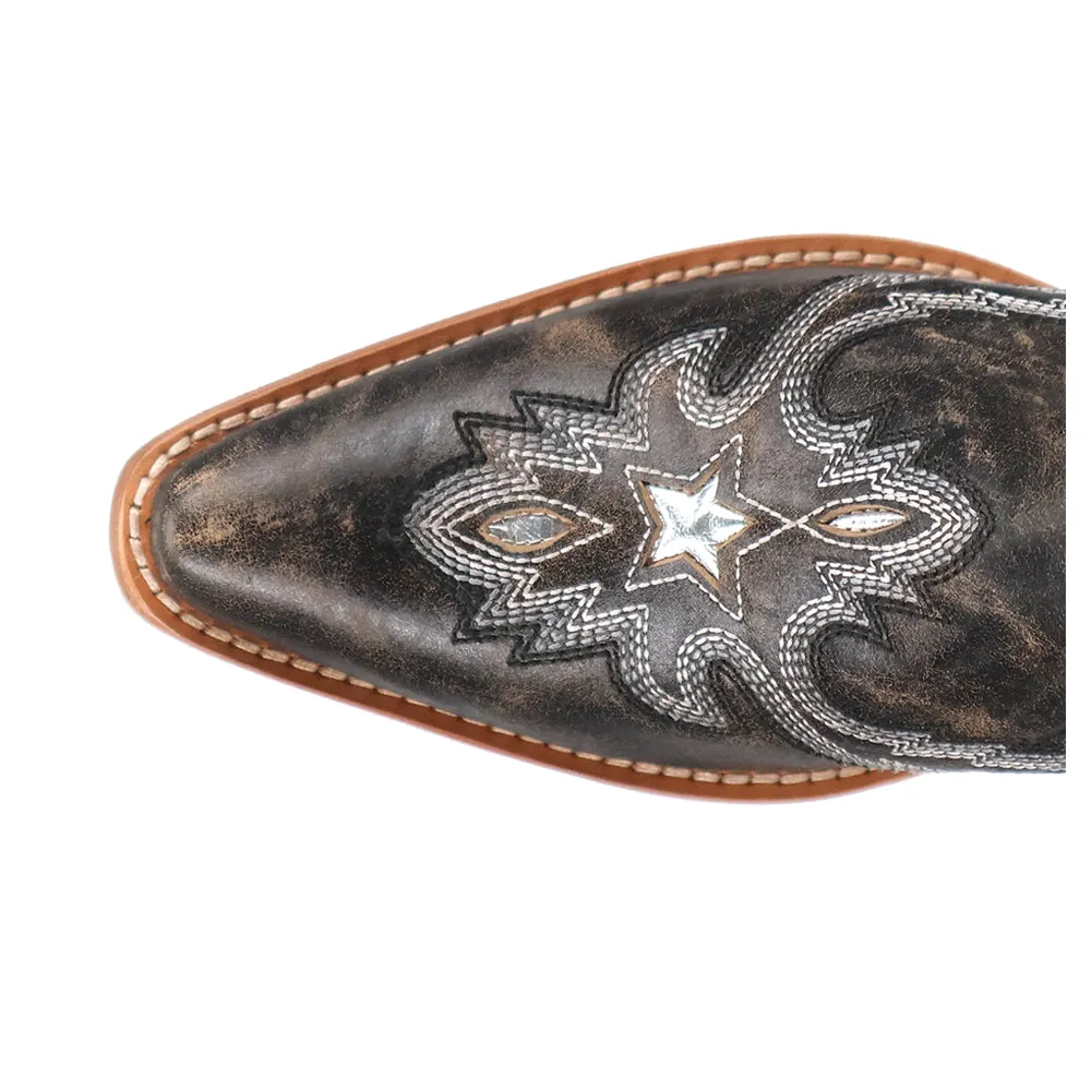 Starbright Embroidered Snip Toe Pull On Cowboy Boots
