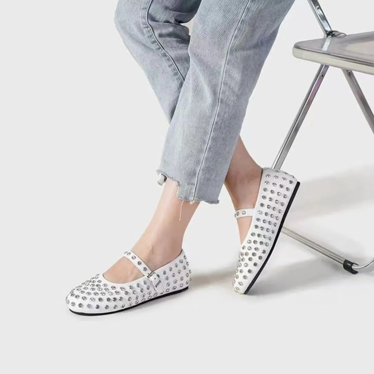Studded Ballerina Flats