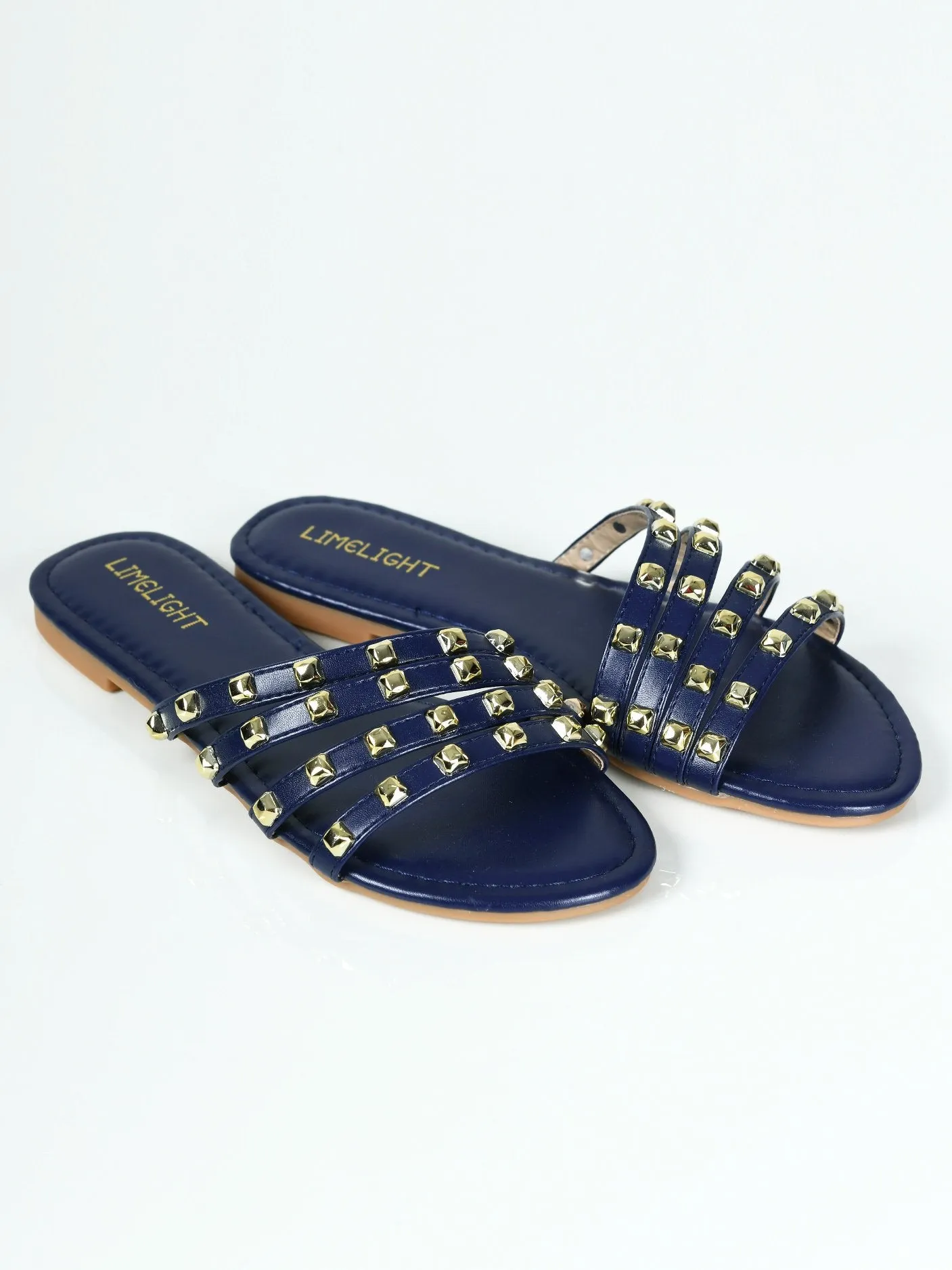 Studded Flats - Blue