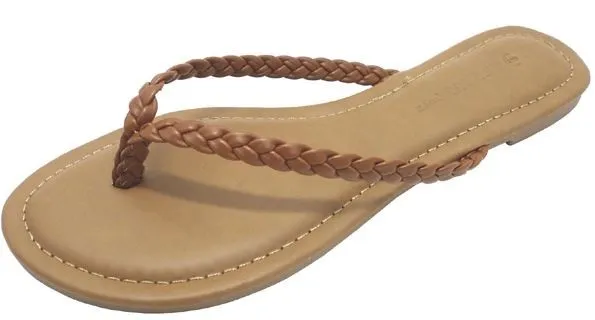 Tan Comfy Braid Thong Sandals/FlipFlops
