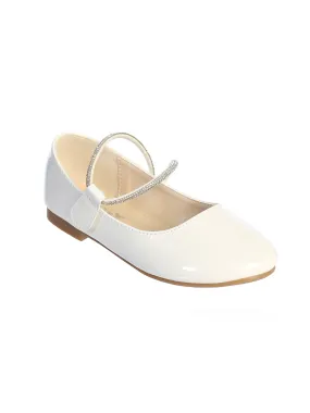 TKS165 Girls Ivory Patent Shoes (sizes 9-5)