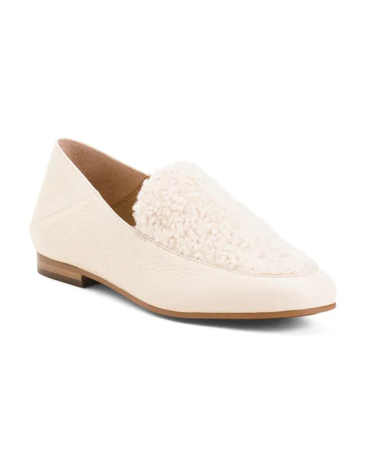 VIONIC Frieda Curly Faux Shearling Leather Loafers